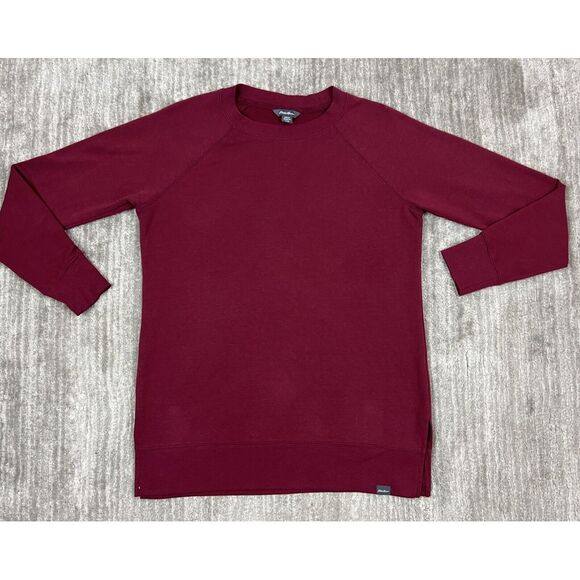 Eddie Bauer Shirt Mens‎ Small Red Pull Over Crew Neck Side Slits - Picture 1 of 10